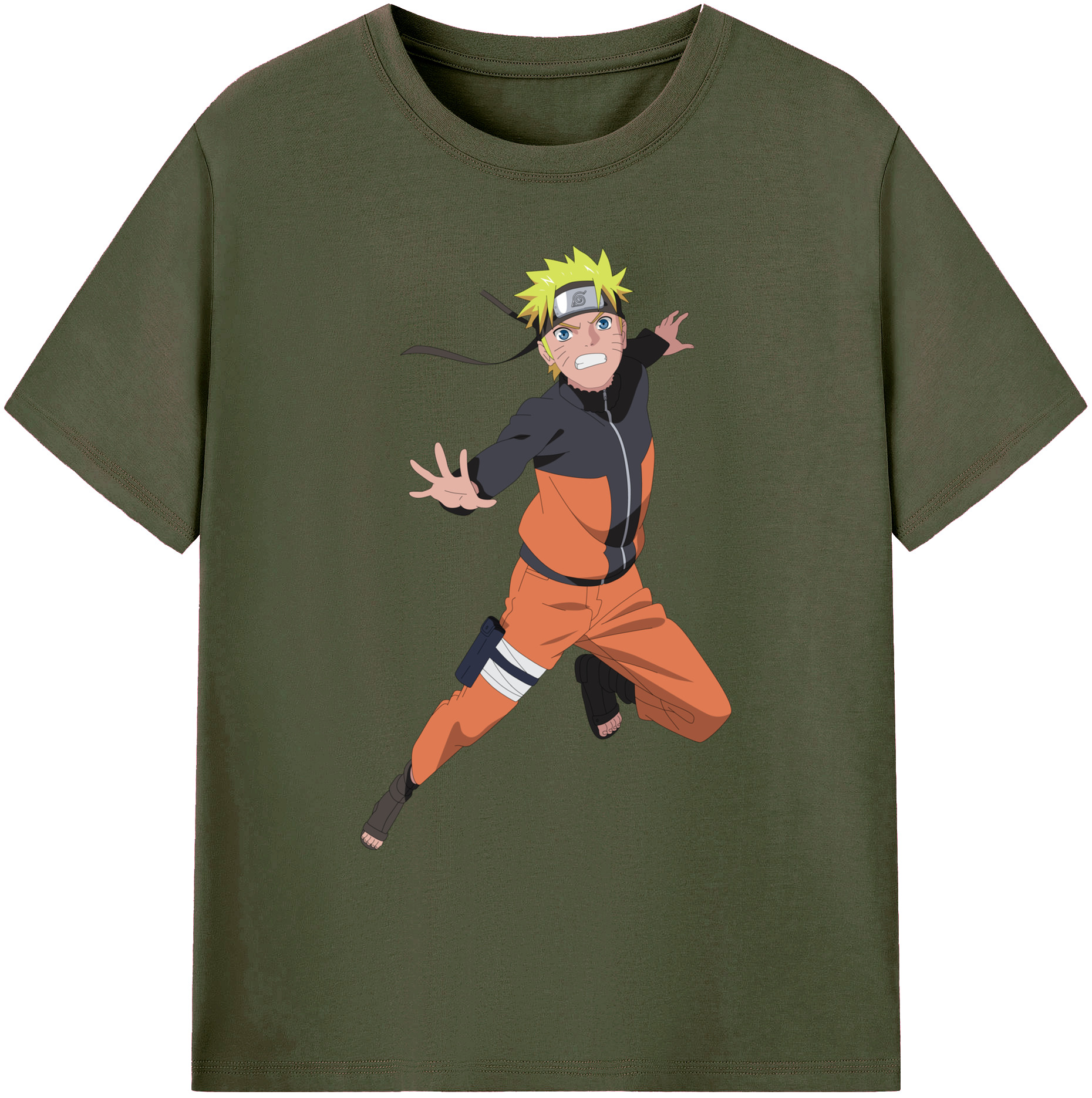 （画像用） NARUTO -ナルト- うずまき ナルト Uzumaki Naruto 綿100％ メンズ半袖Tシャツ｜肌触りやわらか＆通気性